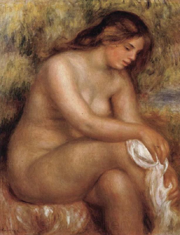 Pierre Renoir Bather Drying her Leg Norge oil painting art